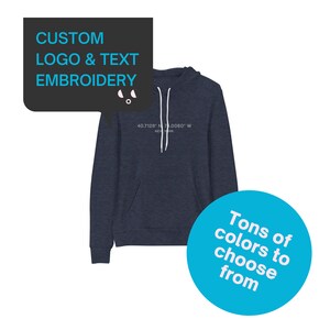 Personalized Embroidered Hoodie, Customized Logo Unisex Hoodie, Embroidery With Your Text or Design, Handmade Custom Hoodie