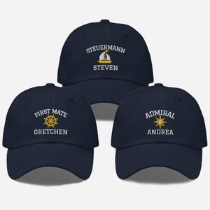 Captain Hats Embroidery, Skipper custom baseball cap, customize your Captains hat,  embroidered First Mate boat dad hat,baseball cap