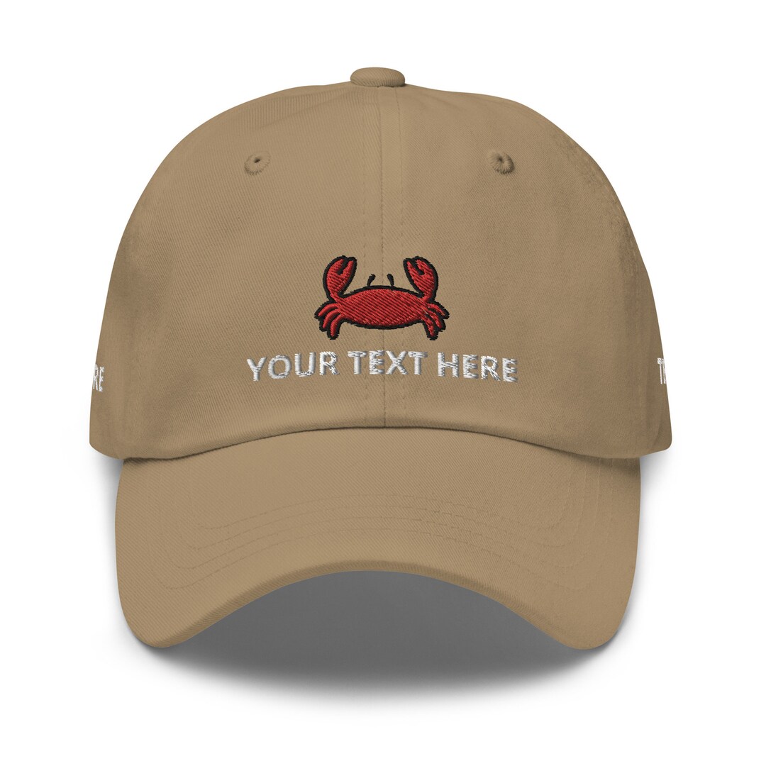 Cute Crab Dad Hat Your Text/logo Personalized Embroidered Etsy