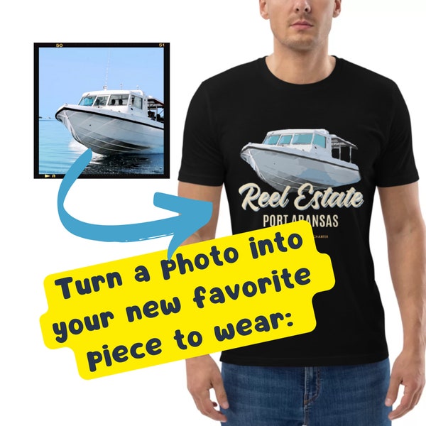 Custom Photo / Illustration T-Shirt: Your Boat, Car , Motorbike on a Hoodie or Sweatshirt - Captain, Skipper Shirt
