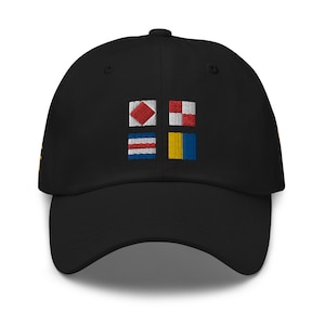 Nautical Flags Dad hat, Gift For Sailor, Gift For Boaters, Skipper's cap, Nautical Captain hat - Custom Embroidery Maritime Signal Flags