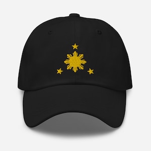 Cappello da papà filippino, bandiera ricamata con stelle e sole delle Filippine, FilAm Tagalog, Pinay filippino, regali souvenir dell&#39;orgoglio di Pinoy - Diversi colori