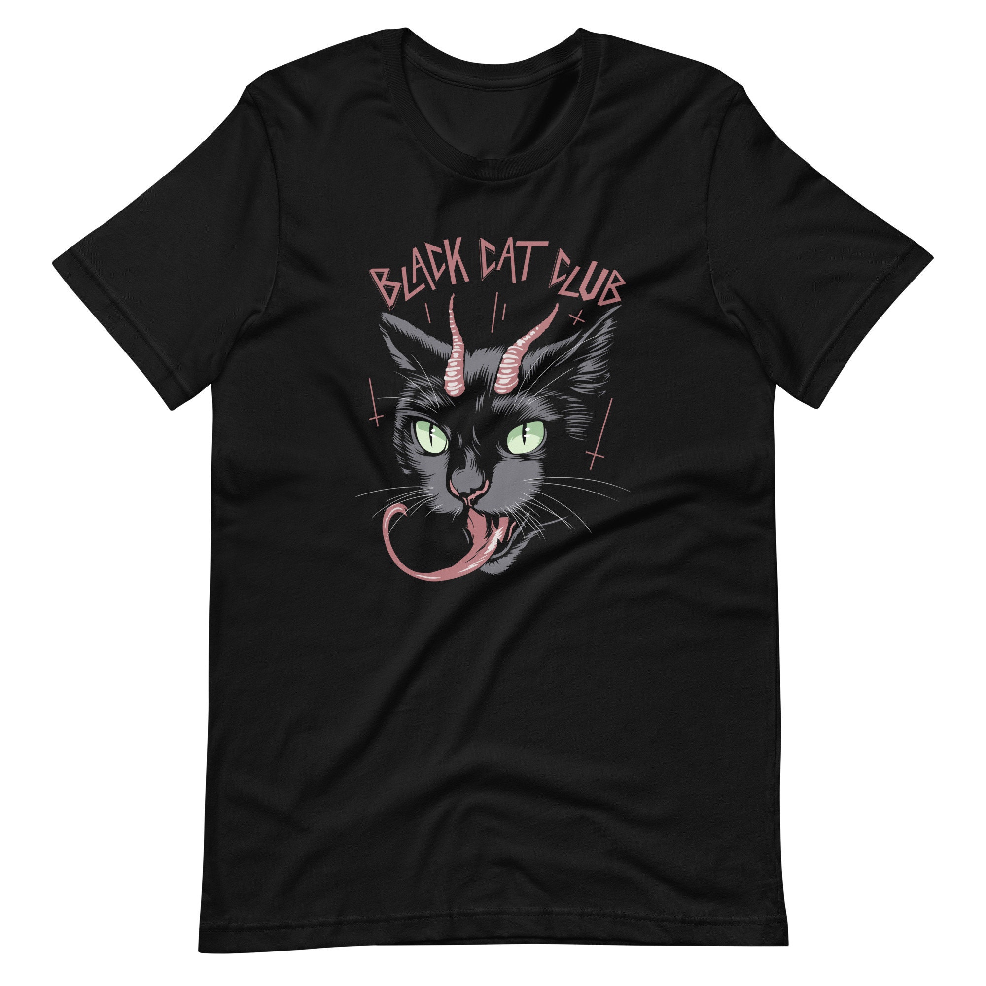 Black Cat Club T-shirt in Black - Black Cat - Devil - Devil