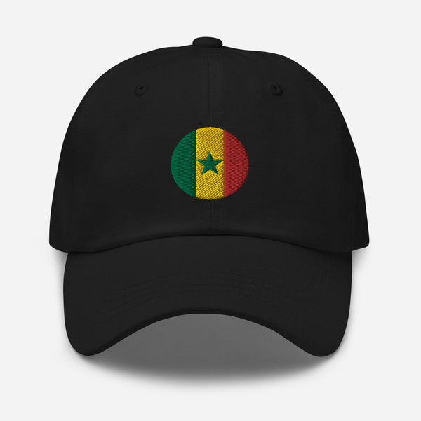 Senegalese Dad-Hat, Senegal Embroidered Patch National Emblem Flag, African Souvenir Gifts - Multiple Colors