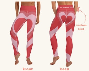 Hartenlegging voor dames - Womens Flamingo-legging met all-over print roze hart voor Valentijnsdag Niet doorzichtige squat Goedgekeurd