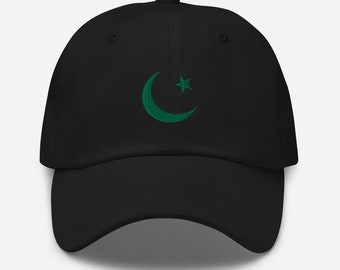 Pakistaanse papa-hoed, Pakistaanse halve maan en sterren geborduurde patchvlag, souvenirgeschenken - meerdere kleuren