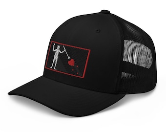 Drapeau Barbe Noire - Brodé - Casquette de baseball Pirate Jolly Roger - Casquette Trucker - Différentes couleurs