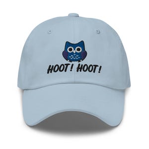 Owl Dad Hat, YOUR TEXT Personalized Embroidered Unisex Hat, Handmade Dad Cap, Adjustable Baseball Cap Gift - Multiple Colors