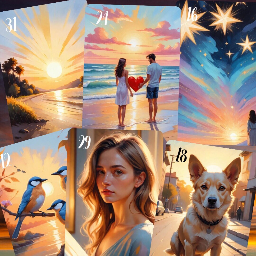 Sunset Lenormand, Modern Lenormand, Oracle Deck, Lenormand Deck