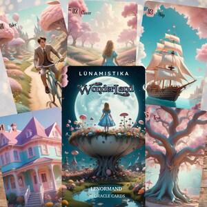 NEU! WONDERLAND Lenormand, Orakel inspiriert vom Wunderland, Lenormand Deck, Petit Lenormand, Wahrsagekartenspiel