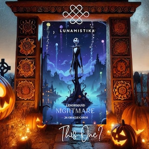 Cauchemar Lenormand, un oracle de 36 illustrations inspiré de notre personnage préféré d'Halloween. Expédition en un jour !