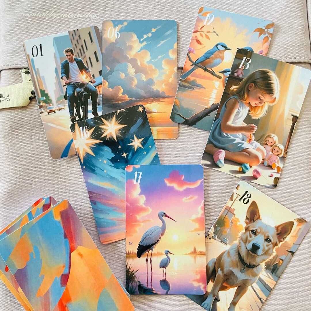 Sunset Lenormand, Modern Lenormand, Oracle Deck, Lenormand Deck