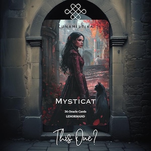 Mysticat Lenormand Deck – Black Cat Oracle Cards, Witchy Medieval Divination Tool, Gothic Lenormand Gift