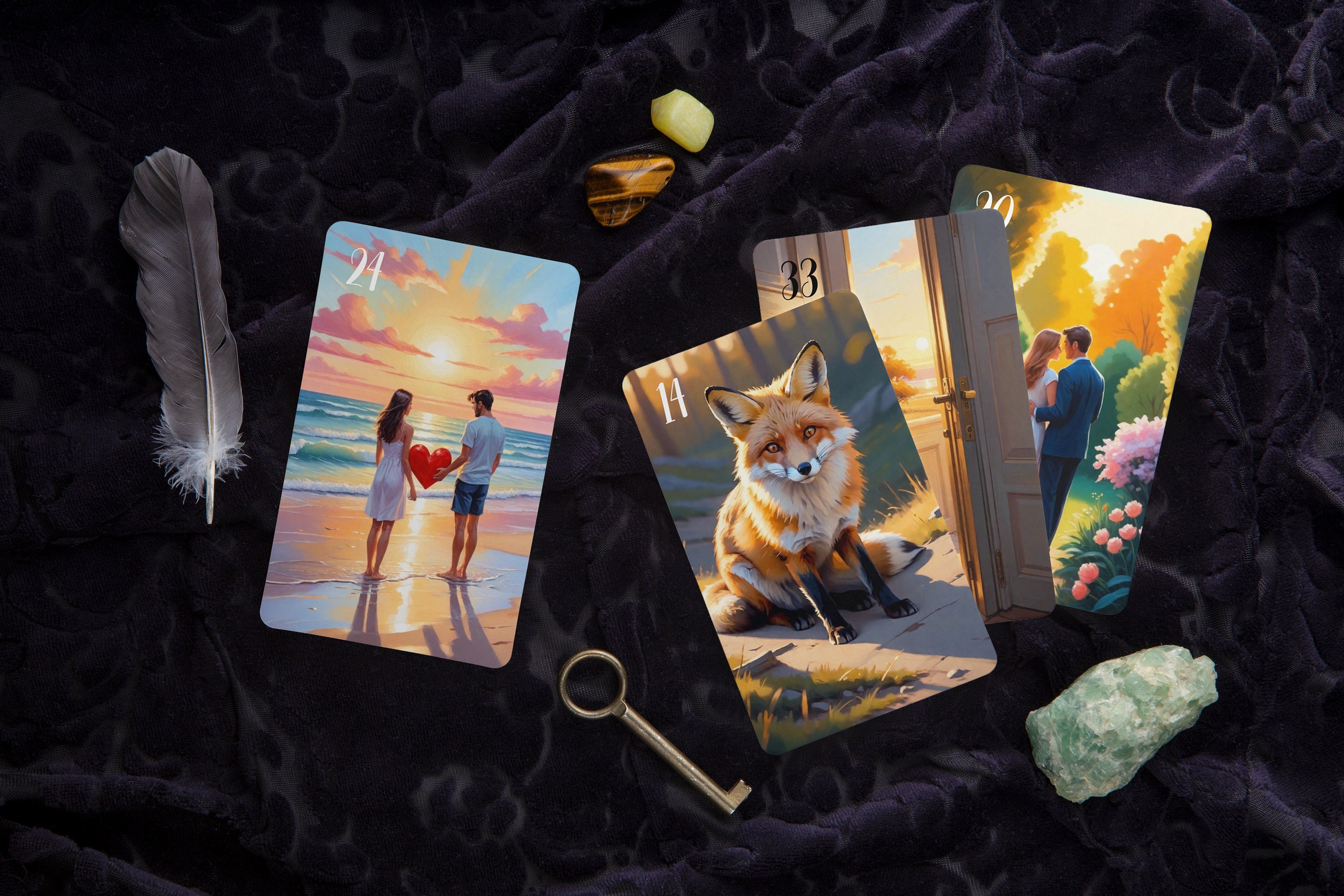 Sunset Lenormand, Modern Lenormand, Oracle Deck, Lenormand Deck