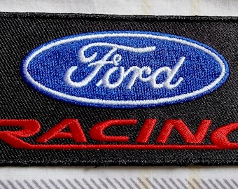 FORD RACING Black/Red/Blue CAR/Motor Iron-On/Sew-On patch logo