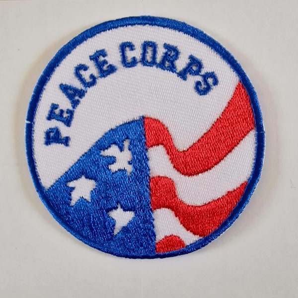 PEACE CORPS American flag Iron-on/Sew-On Patch-logo-Badge
