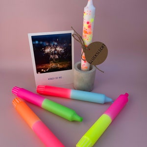 Dip Dye Candles / Set of 5 / NEON MIX / Lucky Light image 6
