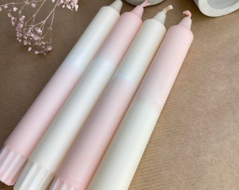 Dip Dye Candles / Set of 4 / Cream Rosé
