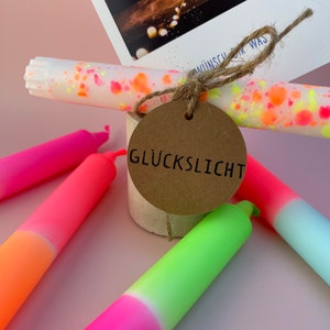 Dip Dye Candles / Set of 5 / NEON MIX / Lucky Light image 2