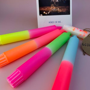 Dip Dye Candles / Set of 5 / NEON MIX / Lucky Light image 8