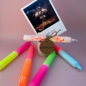 Dip Dye Candles / Set of 5 / NEON MIX / Lucky Light image 3