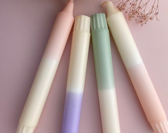 Dip Dye Candles / Set of 4 / PASTEL MIX