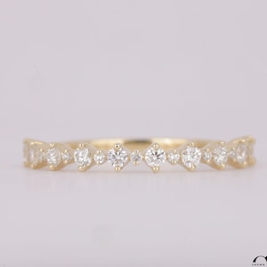 Half Eternity Wedding Band in Lab Grown Round Diamond, Matching Band For Engagement &Wedding Ring, Stacking Ring, Anniversary Gift for women