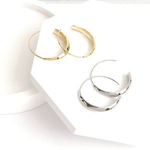 Sleek Minimalist Hoop Earrings, Simple, Daily, Stylish, Modern, Gift For Yourself, Gift For Her, From Tokyo Japan