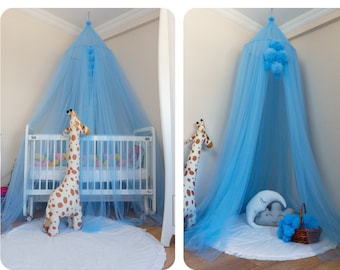 Light Blue Canopy,Hanging Play,Crib Canopy,Kids Canopy,Children's Canopy,Reading Book Nook,Montessori Bed,,Bohemian Canopy,Canopy, Bed