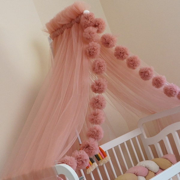 Pink Baby Canopy, Pink Bed Canopy for kids room,Crib Canopy,Custom Canopy,Baby Baldachin,kids room,bedding