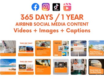 AirBnb / Vacation Rental / Hotels - Customizable / Read to use social media / Facebook / Instagram Post Templates / TikTok / Reels / Video