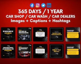 Warsztat samochodowy / Myjnia samochodowa / Wypożyczalnia samochodów / Warsztat samochodowy / Samochody - Możliwość dostosowania / Gotowe do użycia szablony postów w mediach społecznościowych / na Facebooku / Instagramie