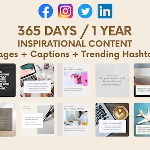 May include: A collage of nine images with inspirational quotes and tips for daily living. The images include a laptop, a glass of water, a pen, a dumbbell, a cup of coffee, a globe, and a mug with a smiley face. The text in the images includes quotes such as "Take things one step at a time. Big changes start with small actions." and "Let go of what you think life should be and embrace what it is."