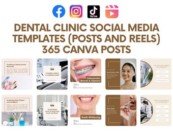 Zahnmedizin Social Media Vorlagen | Canva Instagram Posts & Reels Bundle