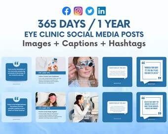 Klinika okulistyczna – posty w mediach społecznościowych: 365 dni, obrazy, podpisy, hashtagi