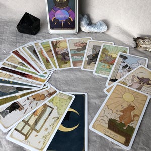 Tarotkarten Katzen Tarot Deck Geschenk für Katzenliebhaber Wicca Geschenk Karten