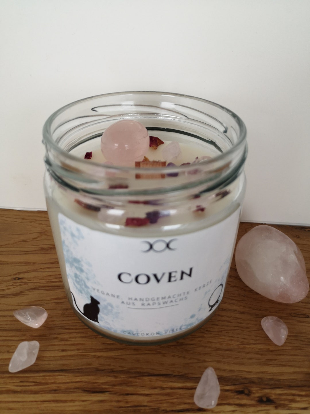 Rapswachs Kerze Selbstliebe vegane Kerze im Glas Ritual Kerze