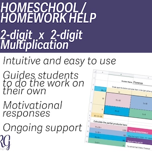 2-digit x 2-digit Multiplication Helper | Study Aid | Microsoft Excel | Homeschool / Homework Help