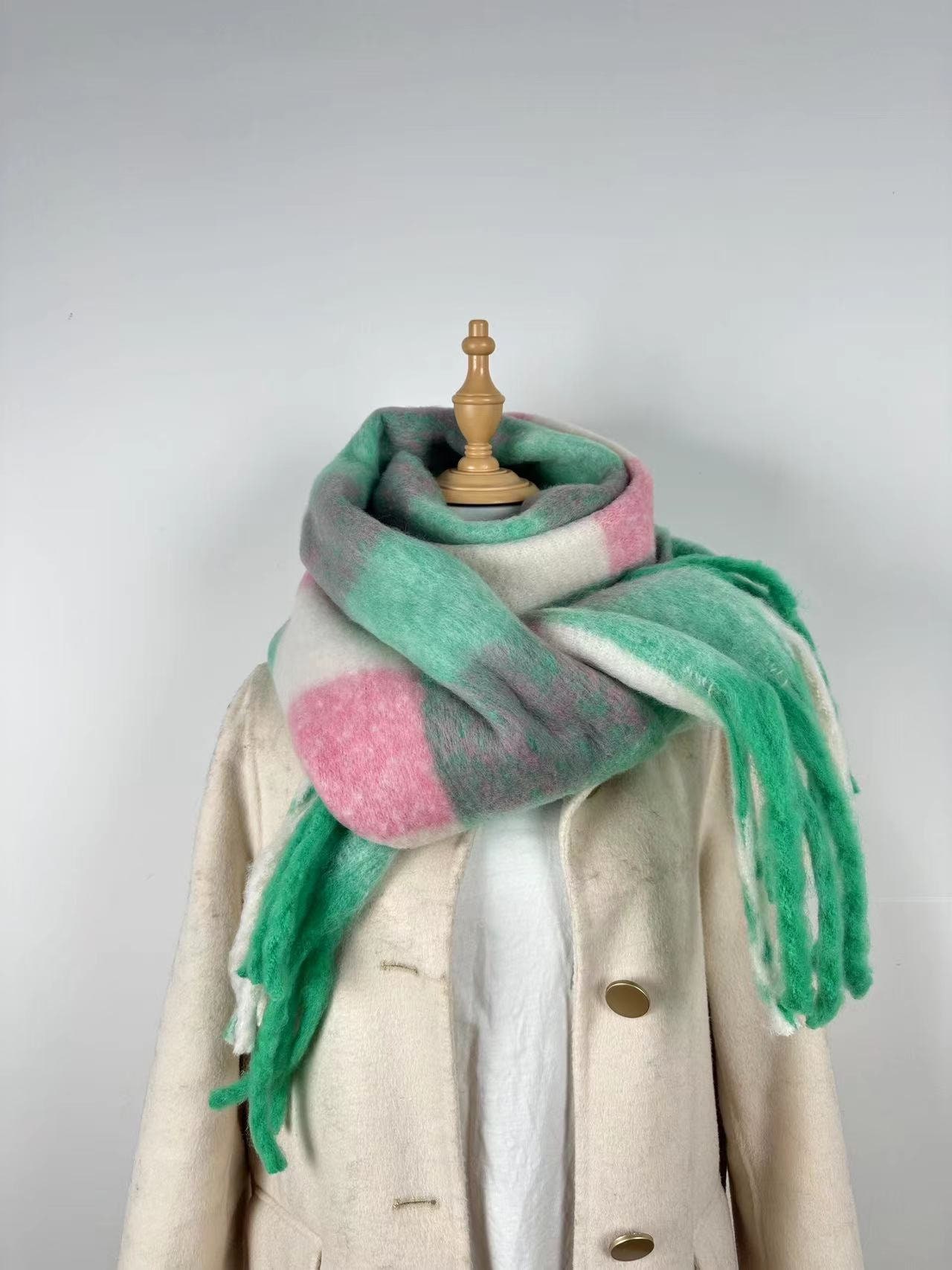 Plaid Mohair Blend Scarf main image 0
