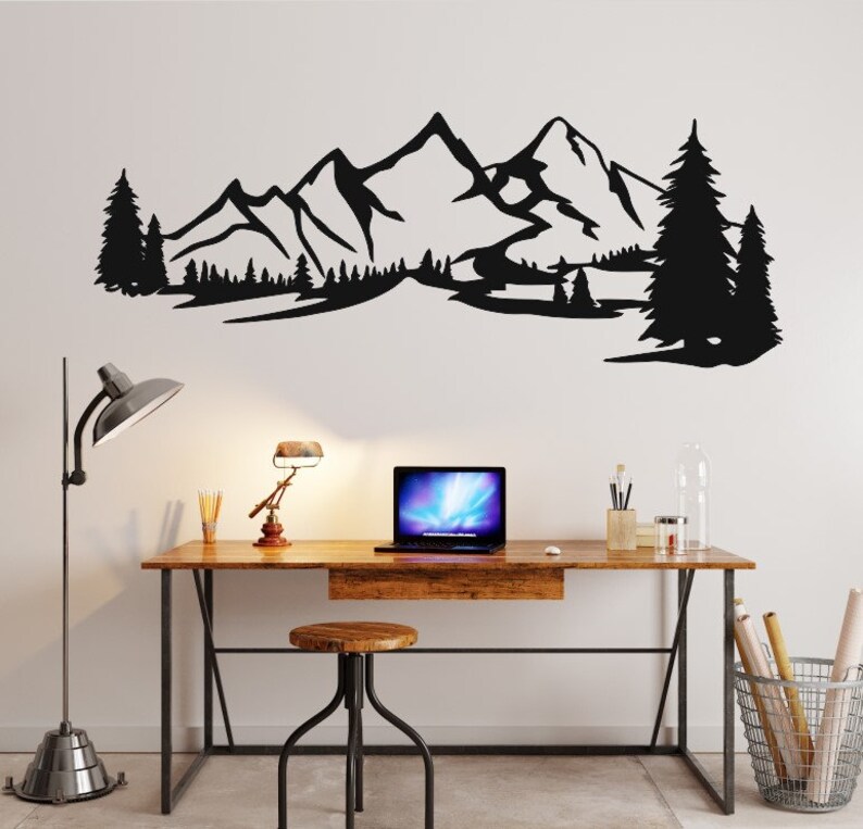 Mountain Design Laser cut svg dxf Dateien Wandsticker Gravur Etsy