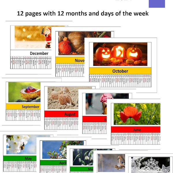 Linearer Montessori-Kalender 2024