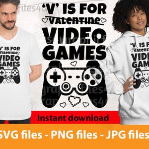 V ist für Videospiele SVG, Spaß Gamer svg, Game Controller svg, Gamer Geschenke mit diesen Videospiel svg, png, jpg für den Videospielspieler