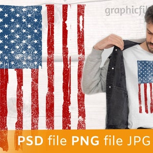 American flag png, psd & jpg - American distressed flag - USA flag - US flag - Patriot flag instant download