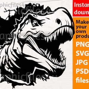 T-rex Svg, T Rex png, clipart dinosaure, clipart tyrannosaurus rex, clipart T rex, faites vos propres cadeaux dino T-rex