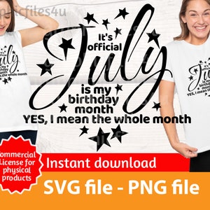Luglio è il mese del mio compleanno, sì l'intero mese svg png - luglio compleanno svg luglio compleanno ragazza file digitali con diritti commerciali