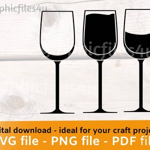 Wine Glass svg, png, pdf - instant digital downloads to make your own gifts - wine clip art,