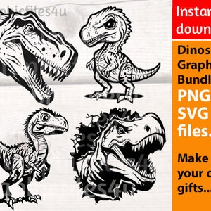 Dinosaur clip art bundle, Dinosaur SVG bundle, Dinosaur PNG bundle - T-rex Svg, T Rex png, T rex Clipart, make your own dino gifts