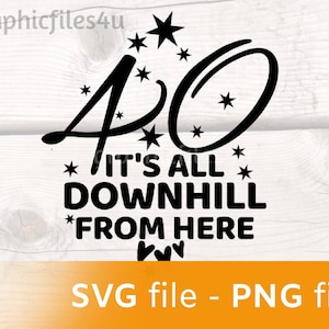 Funny 40th Birthday SVG, PNG - 40 birthday digital files - forty Birthday svg - 40 svg