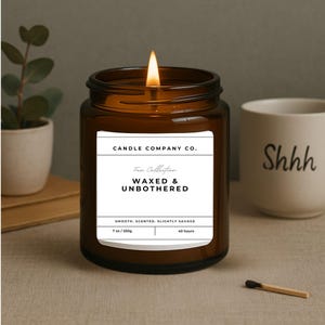 Editable candle label bundle, candle label template, editable candle tag, funny candle label edited using CANVA, sarcastic candle label