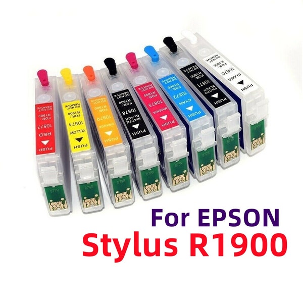 For Epson Stylus Photo R1900 1900 Refill Ink Cartridge T0870-T0879 ARC Chip